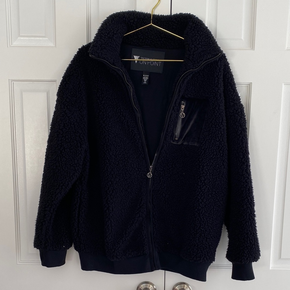 Victoria's Secret On Point Black Fleece Jacket